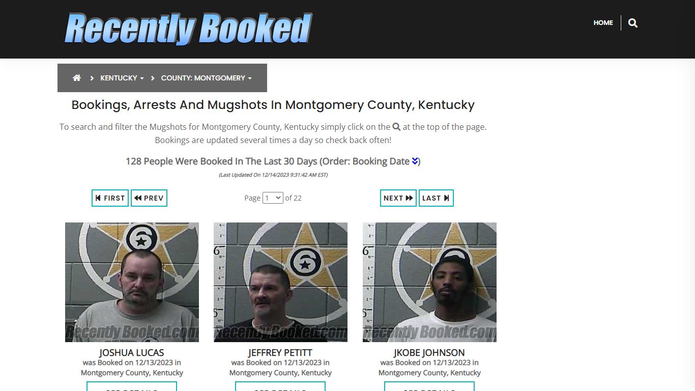 Bookings, Arrests and Mugshots in Montgomery County, Kentucky